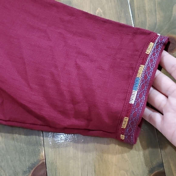 ORANGE CREEK MODEST MAROON WINE LONG DRESS COTTAGECORE SIZE MEDIUM EUC FLOWY - Picture 7 of 11